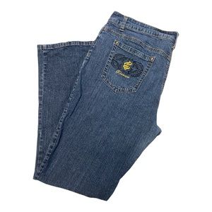 Vintage Rocawear Women’s Bootcut Dark Wash Embroidered Pockets Jeans Size 20
